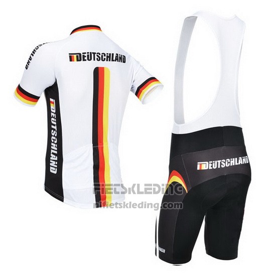 2013 Fietskleding Duitsland Wit en Zwart Korte Mouwen en Koersbroek
